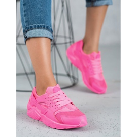 SHELOVET Zapatos deportivos rosas rosado 3