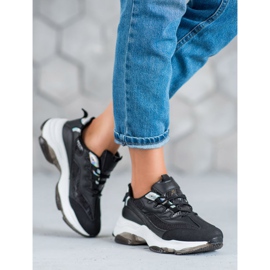 Kayla Zapatillas con estampado de serpiente negro 1