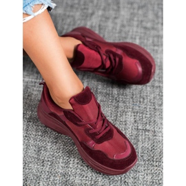 SHELOVET Zapatos deportivos burdeos rojo 3