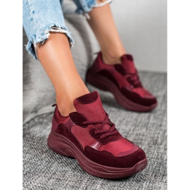 SHELOVET Zapatos deportivos burdeos rojo 2