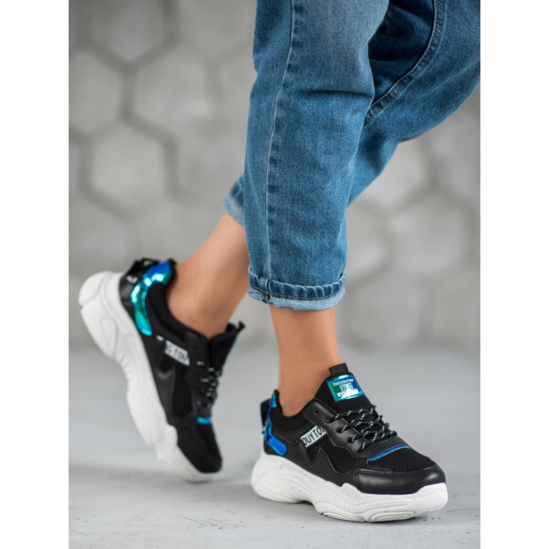 SHELOVET Calzado deportivo cómodo negro 1 SHELOVET Calzado deportivo cómodo negro 1