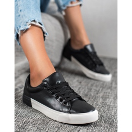 Bestelle Zapatillas de cuero ecológico negro 2