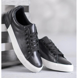 Bestelle Zapatillas de cuero ecológico negro 4