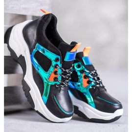 SHELOVET Zapatillas Deportivas Con Efecto Holo negro 2