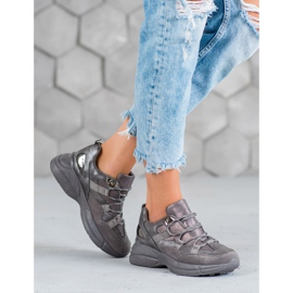 Muto Zapatos deportivos con purpurina gris 3