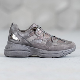 Muto Zapatos deportivos con purpurina gris 5