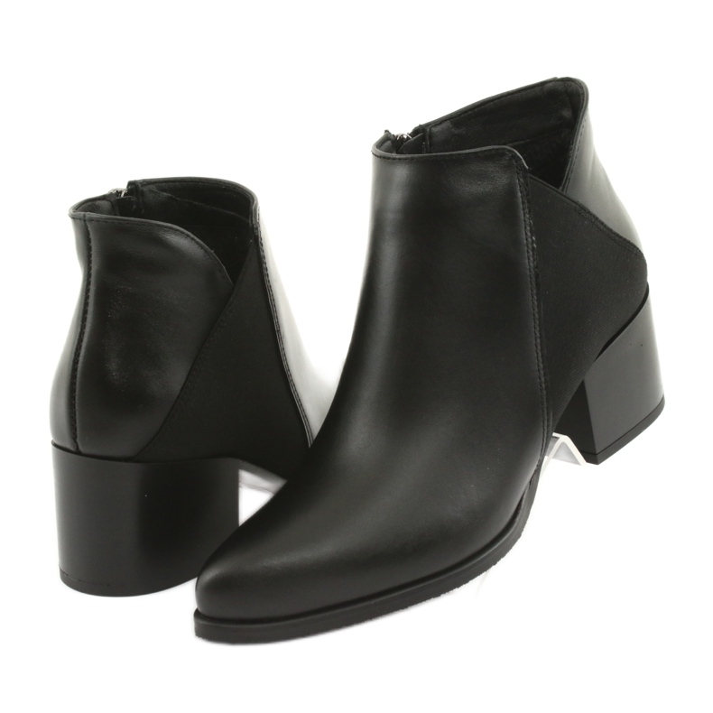 Botines de piel con tacón Gamis 3815 negro 3 Botines de piel con tacón Gamis 3815 negro 3