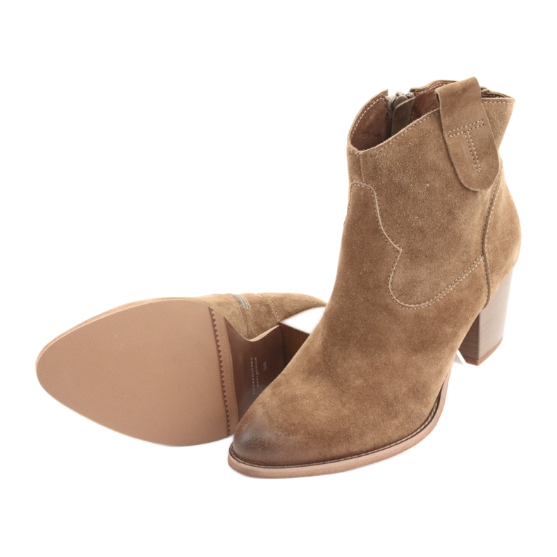 Botas vaqueras Anabelle 1466 de ante camel marrón 4
