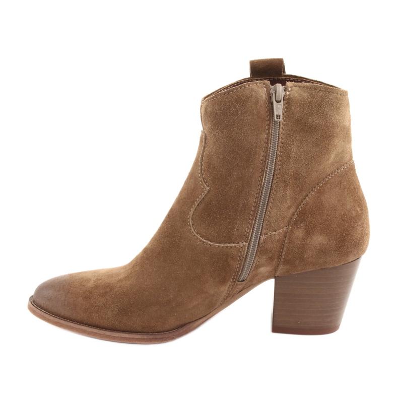 Botas vaqueras Anabelle 1466 de ante camel marrón 2