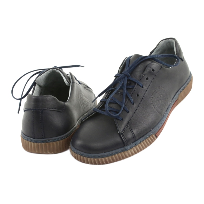 Riko Zapatos de cuero para hombres 893 azul marino 3