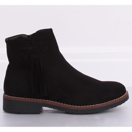 Botas negras Jodhpur con flecos 8B907 Negro 2