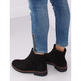Botas negras Jodhpur con flecos 8B907 Negro 1
