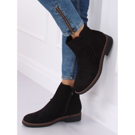 Botas negras Jodhpur con flecos 8B907 Negro 3