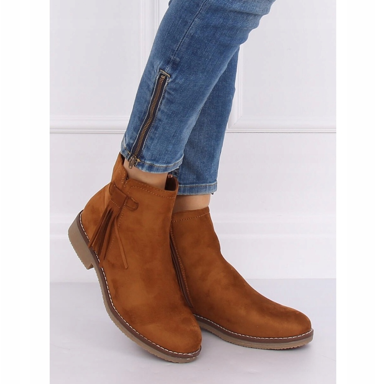 Botas Jodhpur con flecos camel 8B907 Camel marrón 1