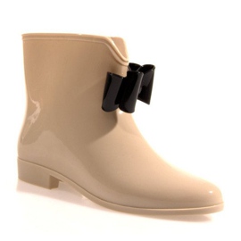 Botas de agua con lazo Y014 Beige 2 Botas de agua con lazo Y014 Beige 2