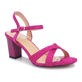 Sandalias de tacón moradas de Aliento violeta 1