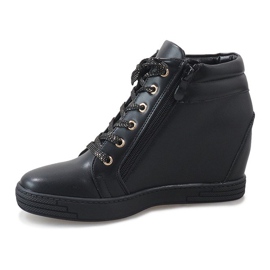 Zapatillas negras con cremallera dorada TL-22 negro 2