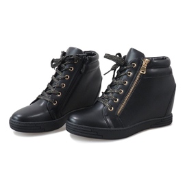 Zapatillas negras con cremallera dorada TL-22 negro 3