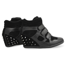 Deportivas Cuña Con Tachuelas 4515 Negro 1