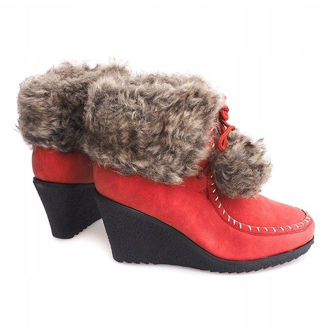 Botas cálidas en cuña ZH227 rojo 2