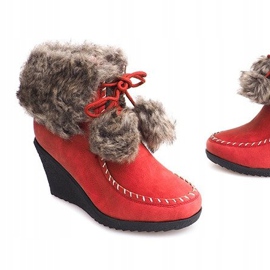 Botas cálidas en cuña ZH227 rojo 3
