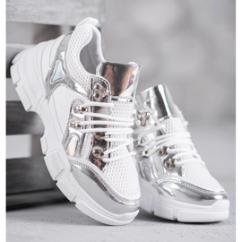 SHELOVET Calzado deportivo cómodo blanco gris 2 SHELOVET Calzado deportivo cómodo blanco gris 2