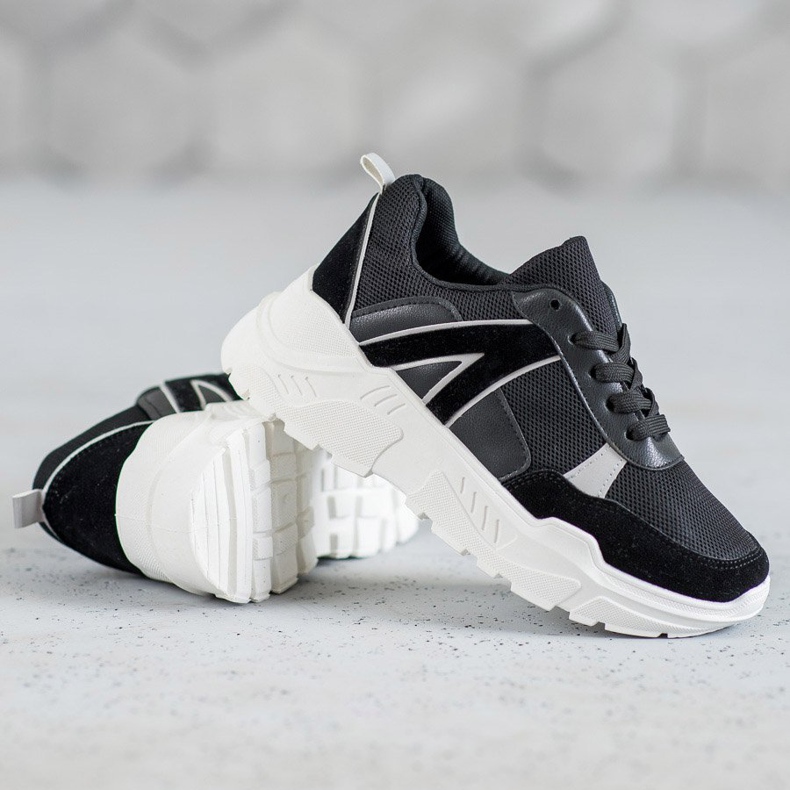 SHELOVET Calzado atado en la plataforma negro 1