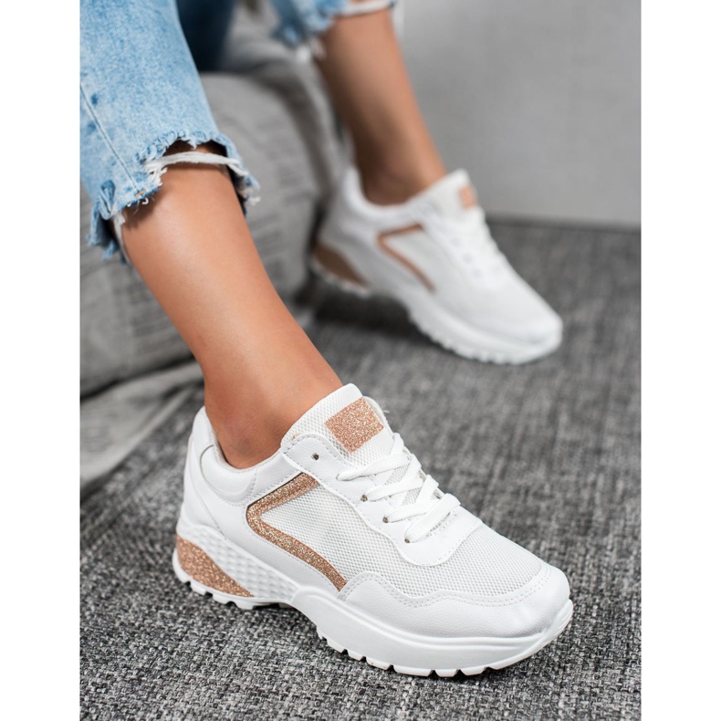 SHELOVET Calzado deportivo con purpurina blanco 2