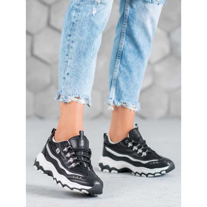 Yes Mile Zapatillas con purpurina negro 1