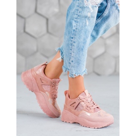 SHELOVET Zapatillas rosadas de Moro rosado 1