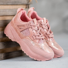 SHELOVET Zapatillas rosadas de Moro rosado 4