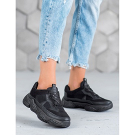 SHELOVET Zapatillas negras para mujer negro 1