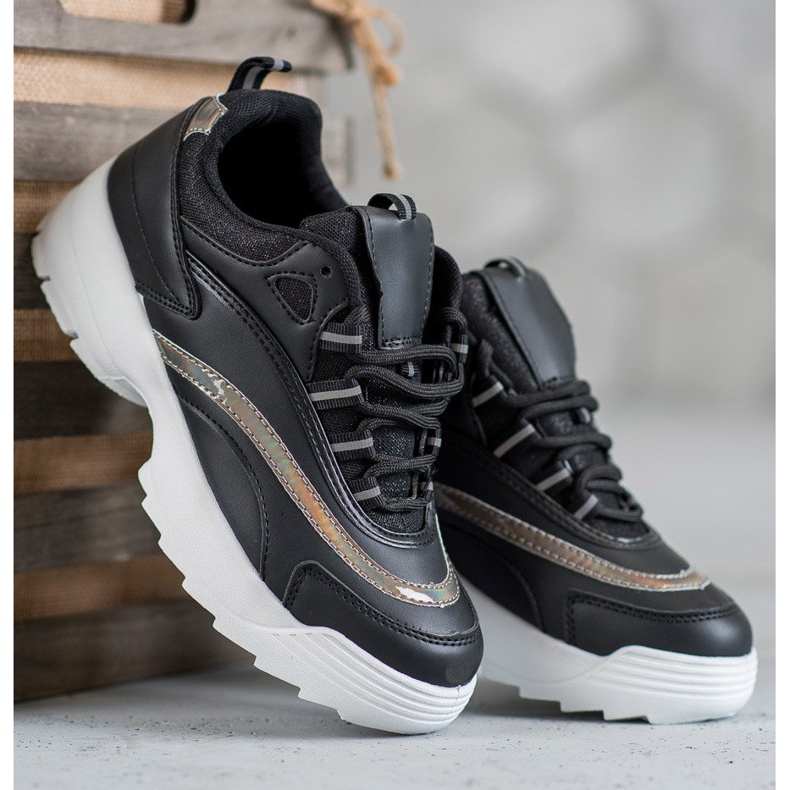 SHELOVET Zapatillas negras de moda negro 1