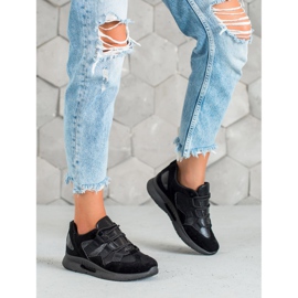 SHELOVET Zapatos deportivos de gamuza negro 4