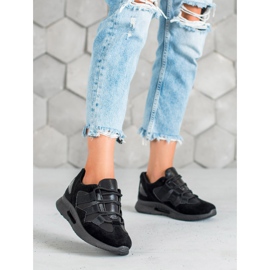 SHELOVET Zapatos deportivos de gamuza negro 3
