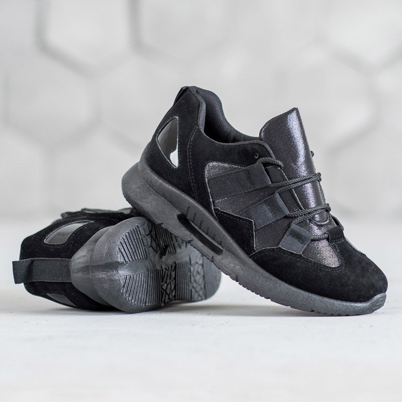 SHELOVET Zapatos deportivos de gamuza negro 2