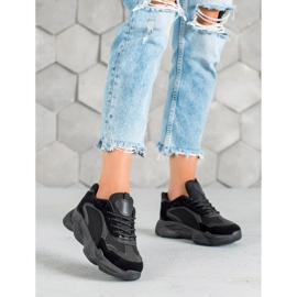 SHELOVET Zapatillas negras para mujer negro 3