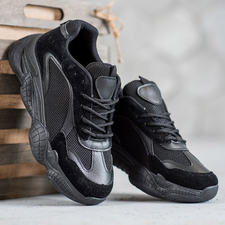 SHELOVET Zapatillas negras para mujer negro 1