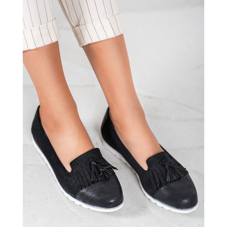 SHELOVET Señores con flecos negro 1