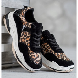 Kylie Zapatillas con estampado de leopardo negro multicolor 3