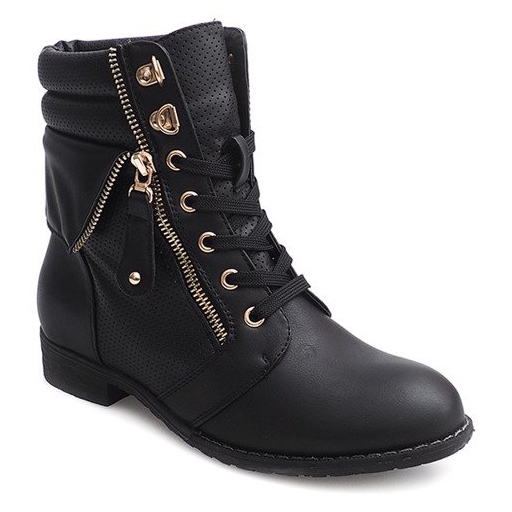 Botas Cremallera Dorada 8891 Negro 2