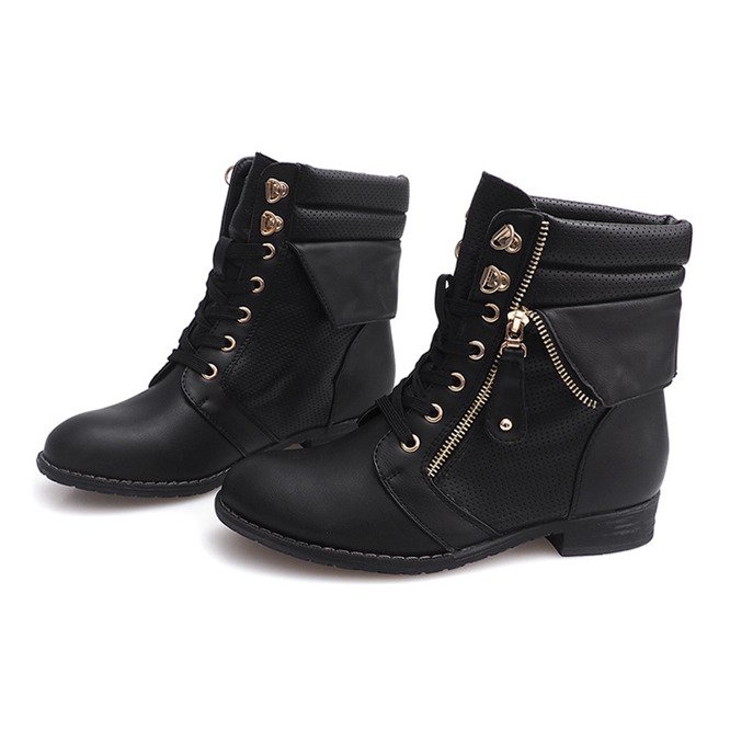 Botas Cremallera Dorada 8891 Negro 1