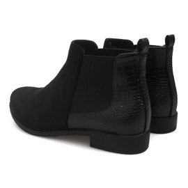 Botines de ante con elementos de piel 99-225 Negro 4