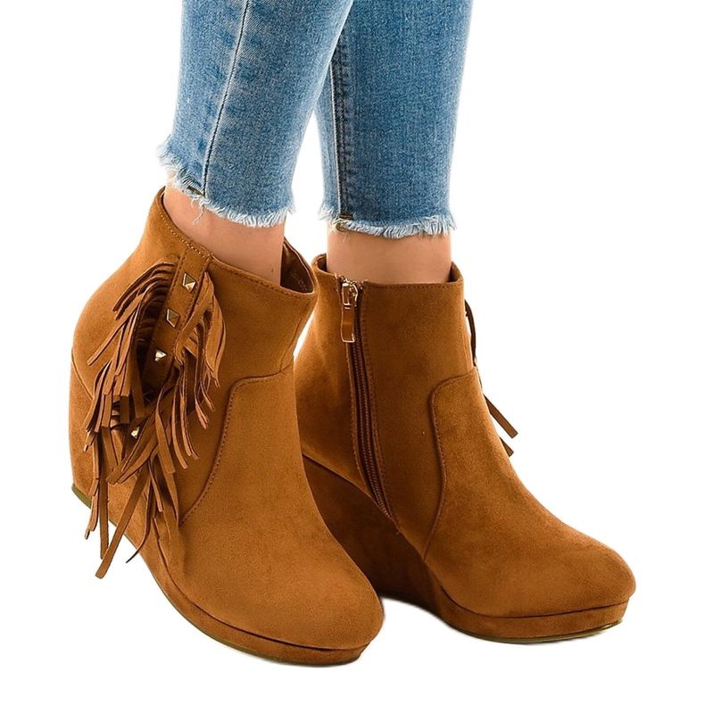 Botines ante camel boho LBS2586 marrón 1