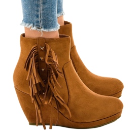 Botines ante camel boho LBS2586 marrón 2