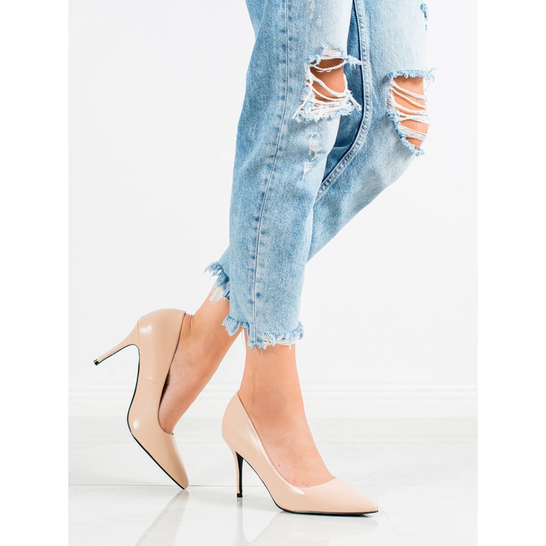 Diamantique Tacones de cuero ecológico marrón 1