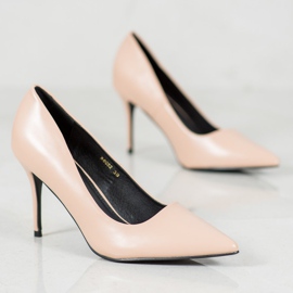 Diamantique Tacones de cuero ecológico marrón 5