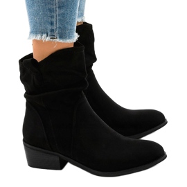 Botines de ante negro con cremallera 3893 2