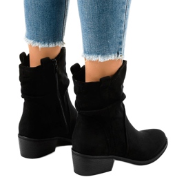Botines de ante negro con cremallera 3893 3