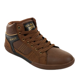 Zapatillas de hombre con cordones marrones 15M749 marrón negro 1 Zapatillas de hombre con cordones marrones 15M749 marrón negro 1